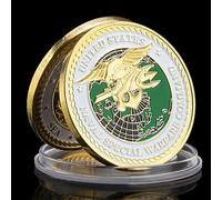 QYZXTH United States Naval Special Warfare Command Navy Seals Collezionabile Placcato d'oro Souvenir Coin Commemorative Coin Challenge Coin-Gold