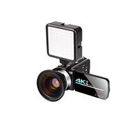QZCX Videocamera Digitale, Camcorder della videocamera 4K 5 6mp. WiFi Live Streaming Vlogging Camera con touch screen Night Vision 18x Digital Zoom(32GB SD Card,AF2 Flash Lens)