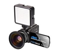 QZCX Videocamera Digitale, Camcorder della videocamera 4K 5 6MP WiFi. Vlogging for Vlog RecorninglandScape Touch Screen Vision Night Vision Digital Zoom(128GB SD Card,AF2 Flash Lens)