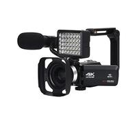 QZCX Videocamera Digitale, Camcorder V stockging V stockGing Vloger Vloger Vloger Vloger for Streaming in diretta Streaming Fill Light da 270 gradi Touch Screen con stabilizzatore(32GB SD Card)