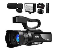 QZCX Videocamera Digitale, Streaming live di videocamera 4K for la registrazione Vlog 4 8mp wifi 30x Fotocamera del registratore touch screen da 3,0 pollici digitale(128GB SD Card)