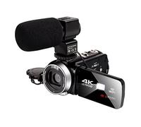 QZCX Videocamera Digitale, Videocamera 4K con microfono 4 8MP. Vlogging for la registrazione della videocamera del touch screen di registrazione di registrazione video wifi(16GB SD Card,Cam Mic)