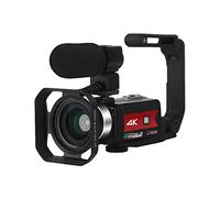 QZCX Videocamera Digitale, Videocamera con videocamera microfono 4K for flusso live wifi digitale vlogging telecamera telecomandata visione notturna visione touch screen fotografia(With 32GB SD Card)