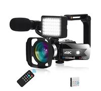 QZCX Videocamera Digitale, Videocamera digitale Vlogging Camcorder Camcorder 4K webcam Ir. Visione notturna UHD 56MP 16x. Digital Zoom Touch Screen Building Beauty Fill Light
