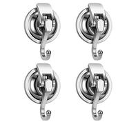QZDAFFIC 4 Pezzi Ganci a Ventosa, Appendi Strofinacci Cucina con Carico Massimo di 10KG, Ganci Appendi Impermeabili e Forti per Bagno Finestra Ghirlanda Porta Blindata Finestra Corona (Argento)