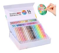 Qzdtue Acrilico Gel Pens, 3D Glitter Markers, Fine 1 mm Tip Set, Smooth Quick-Dry Ink, 9,06 x 6,5 x 1,3 pollici, Vibrant Multi-Design, Ideal for Fabric, Ceramic, Scrapbook, and Adult