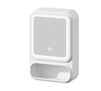 Qzdtue Bathroom Mirror Cabinet, LED Lighted Organizer, Magnetic Door Tissue Dispenser, 16.54x11.02x4.53 Inches, Modern Storage Solution, for Shampoo, Makeup, Toothbrushes