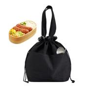 Qzdtue Borsa per pranzo, Insulated Food Tote, Canvas Meal Carrier, 12,8 x 4,72 x 11,81 pollici, design a mano con tasche frontali, Reusable Storage for Students Teachers Kids Women Men School Work Use