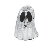 Qzdtue Disco Ball Ghost, Halloween Centerpiece Decoration, Glitter Ghost Ornament, 6,7 x 3,1 pollici Spooky Tiered Tray Accent for Fireplace, Mantle, Tavolo, Desk, Home Scenes, Seasonal Party Decor