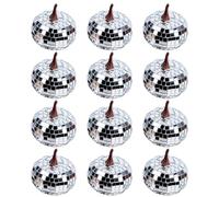 Qzdtue Disco Pumpkin, Silver Decor, 2.36x2.36 inches, Foam Centerpiece, Reflective Accent, Shiny Harvest Tabletop Set, 12 Pieces, for Birthday, Holiday, Event, Home, Yard, School Use