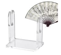 Qzdtue Fan Display Holder, Acrylic Clear Stand, Stable Display Base Rack 2.36x1.57x2.17 inches, Lightweight Transparent Organizer, for Living Room Home Shop Exhibition Decoration