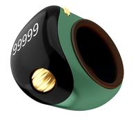 Qzdtue Finger Counter, 5-Digit Fingers Clicker Counter with Electronic Digital Display, Portable Prayer Counting Tool, Digital Tasbeeh for Meditation, Green, Rose Gold, Dark Black