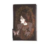 Qzdtue Gothic Notebook, Vintage Diary Journal, Retro Handbook with Hot Stamping, Beautiful Gothic Illustrations, 256 Pages, Elegant Writing Notebook for Women and Men