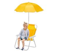 Qzdtue Kids Beach Chair, Reclining Seat with Umbrella, Portable Outdoor Furniture, Foldable Lightweight Frame, for Garden, Picnic, Travel, Lawn, Pool, Patio, Trip, 18.5x14.57x11.81 Inches