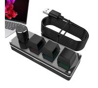 Qzdtue Macro Control Keypad, Programmabile Knob Board, Silent Mechanical Keys, 3,94 x 0,79 x 1,18 pollici Compact Shortcut Device, Ideal for, Office Work, Study, Computer Desk