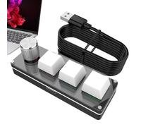 Qzdtue Macro Control Keypad, Programmabile Knob Board, Silent Mechanical Keys, 3,94 x 0,79 x 1,18 pollici Compact Shortcut Device, Ideal for, Office Work, Study, Computer Desk