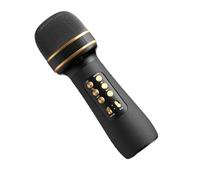 Qzdtue Microphone for Singing, Handheld Wireless Mic, Wireless Party Microphone with LED Lights, 3-Layer Noise-Canceling, for Birthday, Wedding, Christmas, Multi-function Buttons