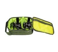 Qzdtue Pesca Reel Storage Bag, Impermeabile Outdoor Reel Carry Pouch, 8,98 x 6,1 x 4,06 pollici Grande Capacity Oxford Cloth with Zipper, Multiple Compartments for Reels, Baits & Tools, verde, Se