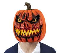 Qzdtue Pumpkin Headgear Mask, Masquerade Costume Cover, Decorative Halloween Prop, Lightweight Breathable Material, Bold Festive Design, Ideal for Cosplay, Party and Stage Use