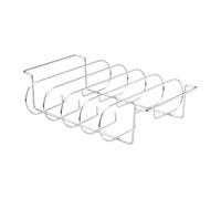 Qzdtue Rastrelliera per costole, supporto in acciaio al carbonio, supporto per bistecca per arrosti, design multi-slot, 31,3 x 25,3 x 7,3 cm, telaio di supporto per cucina, accessorio per barbecue per