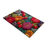 Qzdtue Retro Area Rug, Washable Bathroom, Soft 19.69x31.5 inches Square Floor Mat, Home Decor for Balcony, Dining Room, Bathroom, Study, and Commercial Spaces, Time-Saving Cleaning