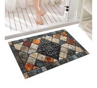 Qzdtue Retro Area Rug, Washable Bathroom, Soft 19.69x31.5 inches Square Floor Mat, Home Decor for Balcony, Dining Room, Bathroom, Study, and Commercial Spaces, Time-Saving Cleaning