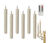 Qzdtue Senza Fiamma, 6 Pezzi con Timer Remoto, a Batteria a LED Decorazioni Natalizie Tremolanti, Set di Illuminazione con Caldo Fisso, Display a Candela Design Sicuro Senza Fiamma pe