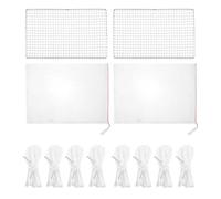 Qzdtue Skimmer Screen, Pool Guard, 17.72x11.81 Inches, Debris Net, Stainless Mesh Layer, Rope Frame Support, Large Size Fit, Hotel School Use, for Outdoor Pond Protection, Residential