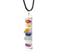 Qzdtue Stone Pendant, Copper Wire Wrap, Colorful Charm Necklace, 5.8cm Jewelry Accessories, Daily Wear and Yoga Inspired Design for Women Making Project Sets