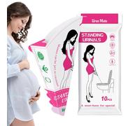 Qzdtue Women's Urinal Funnel, 10-Piece Female Pee Funnel Set, Hygienic Foldable Compact Paper Case, Spill-Proof & Waterproof Coating for Camping, Boating & Mobility Challenges, Portable Pee Solution