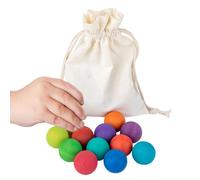 Qzdtue Wooden Rainbow Ball, Counting Toy Set, Color Sorting Game, 1,38 pollici, 12 pezzi Educational Design, Hand Grasp Skill Builder, ideale per bambini ragazze e ragazzi Home Learning Use