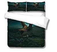 QZDUCN Set Copripiumino Matrimoniale 240x220cm Stampa 3D Set Di Biancheria Da Letto Stampa Di Ossa Animali Con Chiusura A Cerniera Set Di Copripiumino In Microfibra Morbida Doppia E 2 Federe