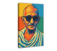 QZFNCOYU Gandhi, poster su tela, decorazione artistica da parete per soggiorno, camera da letto, 30 x 45 cm