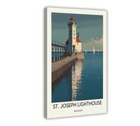 QZFNCOYU Poster artistico su tela con faro di San Giuseppe, decorazione per camera da letto, ufficio, camera da letto, regalo, 40 x 60 cm