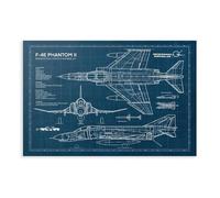 QZFNCOYU Poster su tela F-4 Phantom 2, decorazione per camera da letto, ufficio, camera da letto, regalo, 20 x 30 cm