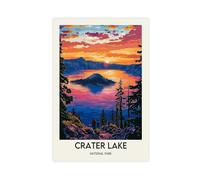 QZFNCOYU Poster su tela, motivo: lago cratere, decorazione artistica da parete, stampa per soggiorno, camera da letto, 60 x 90 cm