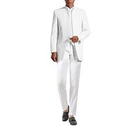 QZI Uomo Giacca da Colletto alla Coreana Tre Pezzi Set Smoking da Sposo