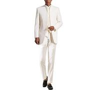 QZI Uomo Giacca da Colletto alla Coreana Tre Pezzi Set Smoking da Sposo