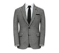 QZI Uomo Giacca Pied de Poule Giacche da Abito Slim Fit a Due Bottoni Giacche Eleganti Giacche Eleganti
