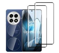 QZJinch 2+2 Pezzi Pellicola Vetro Temperato per OnePlus 13,2 Pezzi Pellicola Protettiva e 2 Pezzi Pellicola Fotocamera,3D Copertura Totale,Ultra HD,Senza Bolle,Anti-Graffio,Durezza 9H