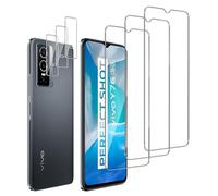 QZJinch 3+3 Pezzi Pellicola Vetro Temperato per vivo Y76 5g,3 Pezzi Pellicola Protettiva e 3 Pezzi Pellicola Fotocamera,Bordi curvi 2.5D,Ultra HD,Senza Bolle,Anti-Graffio,Durezza 9H