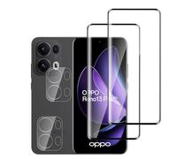 QZJinch 4 Pezzi Pellicola Vetro Temperato per Oppo Reno 13 Pro,2 Pezzi Pellicola Protettiva e 2 Pezzi Pellicola Fotocamera,3D Copertura Totale,Ultra HD,Senza Bolle,Anti-Graffio,Durezza 9H