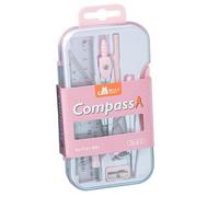 QZKJQDD Set da compasso a regolazione rapida di alta qualità, composto da 9 pezzi per la scuola, l'ufficio, l'università, il disegno, la scuola elementare (rosa)