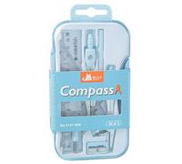 QZKJQDD Set da compasso a regolazione rapida di alta qualità, composto da 9 pezzi per la scuola, l'ufficio, l'università, il disegno, la scuola elementare (blu)