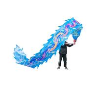 QZLNONTK Nastro lavabile a forma di drago 3D Dragon Poi for fitness all'aperto, danza artistica, allenamento di ginnastica e set for giocoleria(Blue,33 ft)