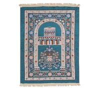 QZLNONTK Tappeto da preghiera, cuscino da meditazione, Tappeto da preghiera musulmano, morbido e sottile tappeto da preghiera islamico, regali for Eid al-Fitr e Hajj(Blue)