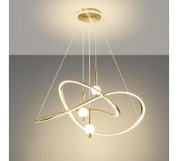 QZLNQSY POKHDYE - Lampadario a LED moderno e minimalista, lampada da soffitto ad anello irregolare creativo, lampada a 3 colori, lampada a sospensione sopra il tavolo da pranzo, utilizzata nell'isola