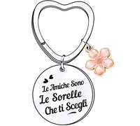 QZOSZ Le Amiche Sono Le Sorelle Che ti Scegli Portachiavi, Regali Natale Amiche Portachiavi Personalizzato Amicizia Porta Chiavi Idee Regalo Amica Donna Compleanno per Migliore Amica
