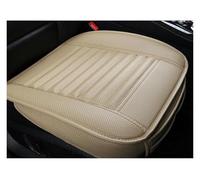 QZQXEMEDQ Set Coprisedili Auto Per Cuscini Protecto PU Leather Pad Mat Chair Cushion Car Seat Front Cover Supporto Traspirante(1 Front Beige)