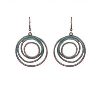 QzxEqz Orecchini pendenti a cerchio multistrato vintage con geometria boho rotonda cerchio orecchini pendenti per donne gioielli, Metallo